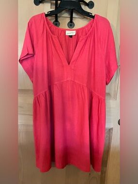 Universal Thread Pink Linen Blend Casual Baby Doll Dress Women's XL